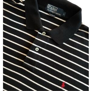 Polo Ralph Lauren Classic Black & White Striped Polo – Size L